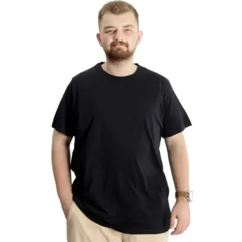 Crna muška majica veliki brojevi 4XL–10XL, pogled od napred