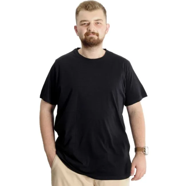 Crna muška majica veliki brojevi 4XL–10XL, pogled od napred