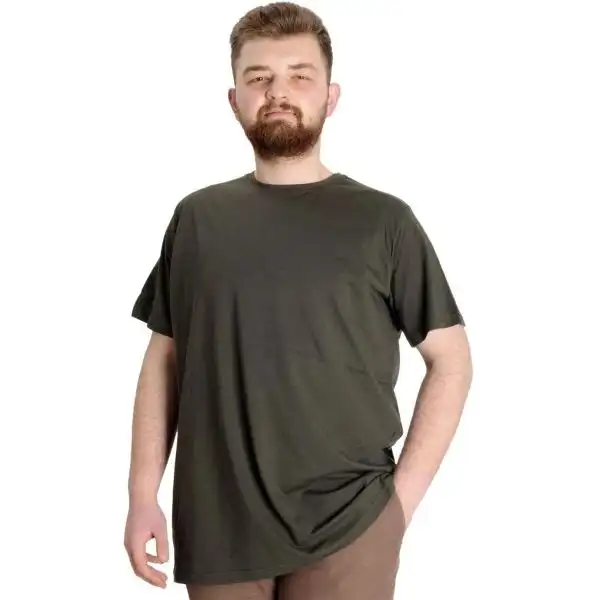 Maslinasto zelena muška majica veliki brojevi 4XL–10XL, pogled od napred