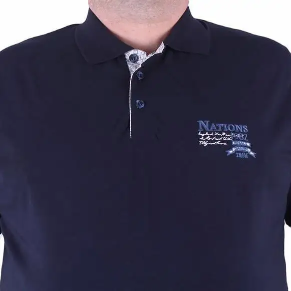 Polo majica MOCGRANDE GMV002 Teget sa vezom - Slika 4