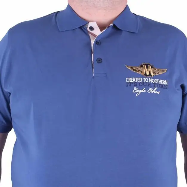 Polo majica MOCGRANDE GMV002 Svetlo plava sa vezom - Slika 4