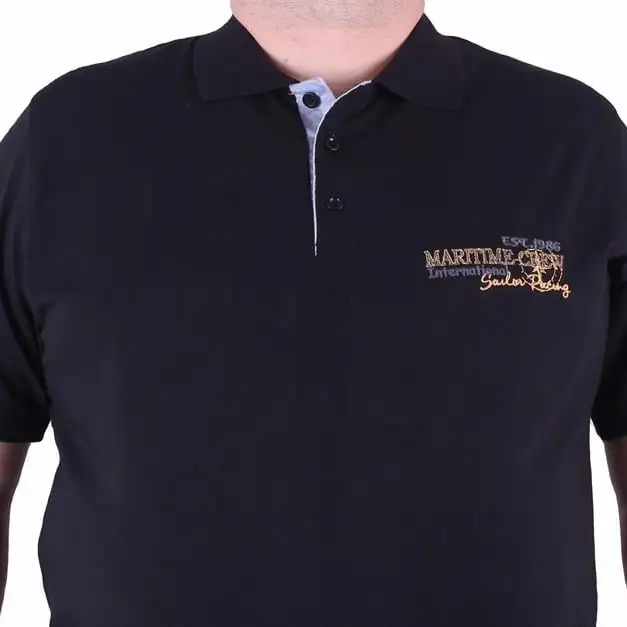 Polo majica MOCGRANDE GMV002 Crna sa vezom - Slika 4