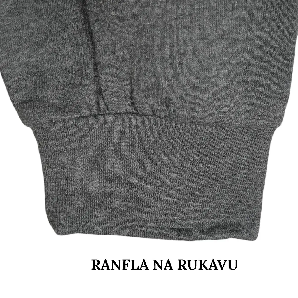SURCO crna dukserica sa kragnom siva - ranfla na rukavu