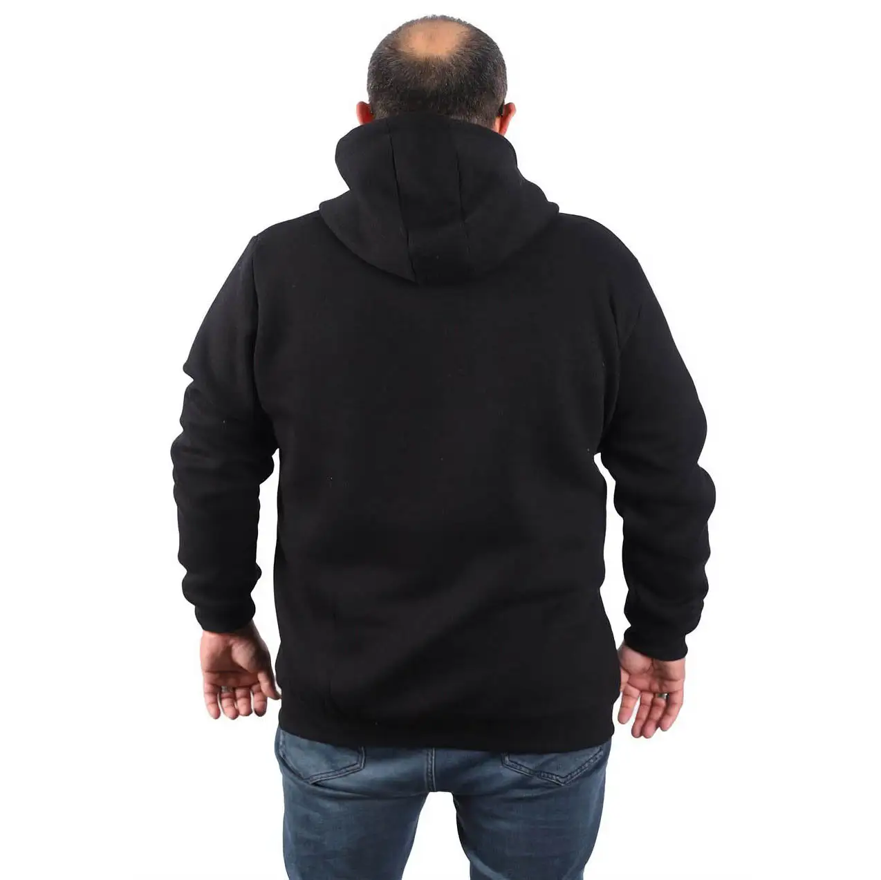 MocGrande dukserica Basic sa rajfešlusom i kapuljačom - crna