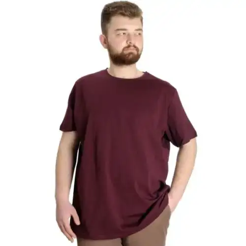 ModeXL majica okrugli izrez bordo boje