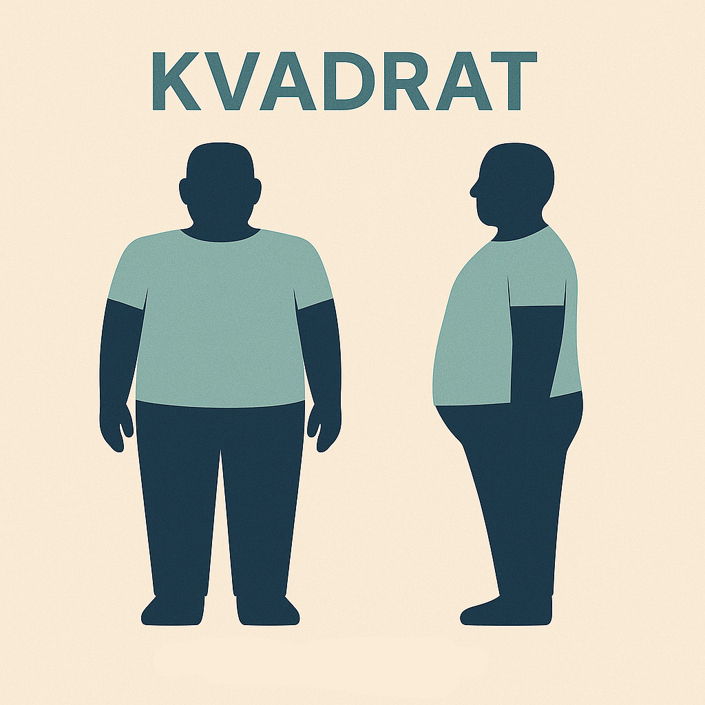 Kvadrat oblik građe kod gojaznih muškaraca
