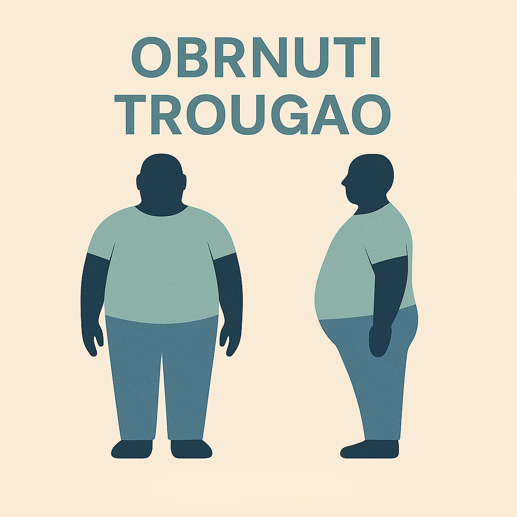 Obrnuti trougao oblik građe kod gojaznih muškaraca