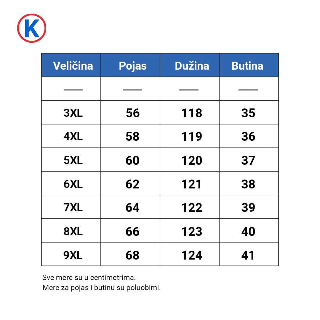 tabela sa dimenzijama