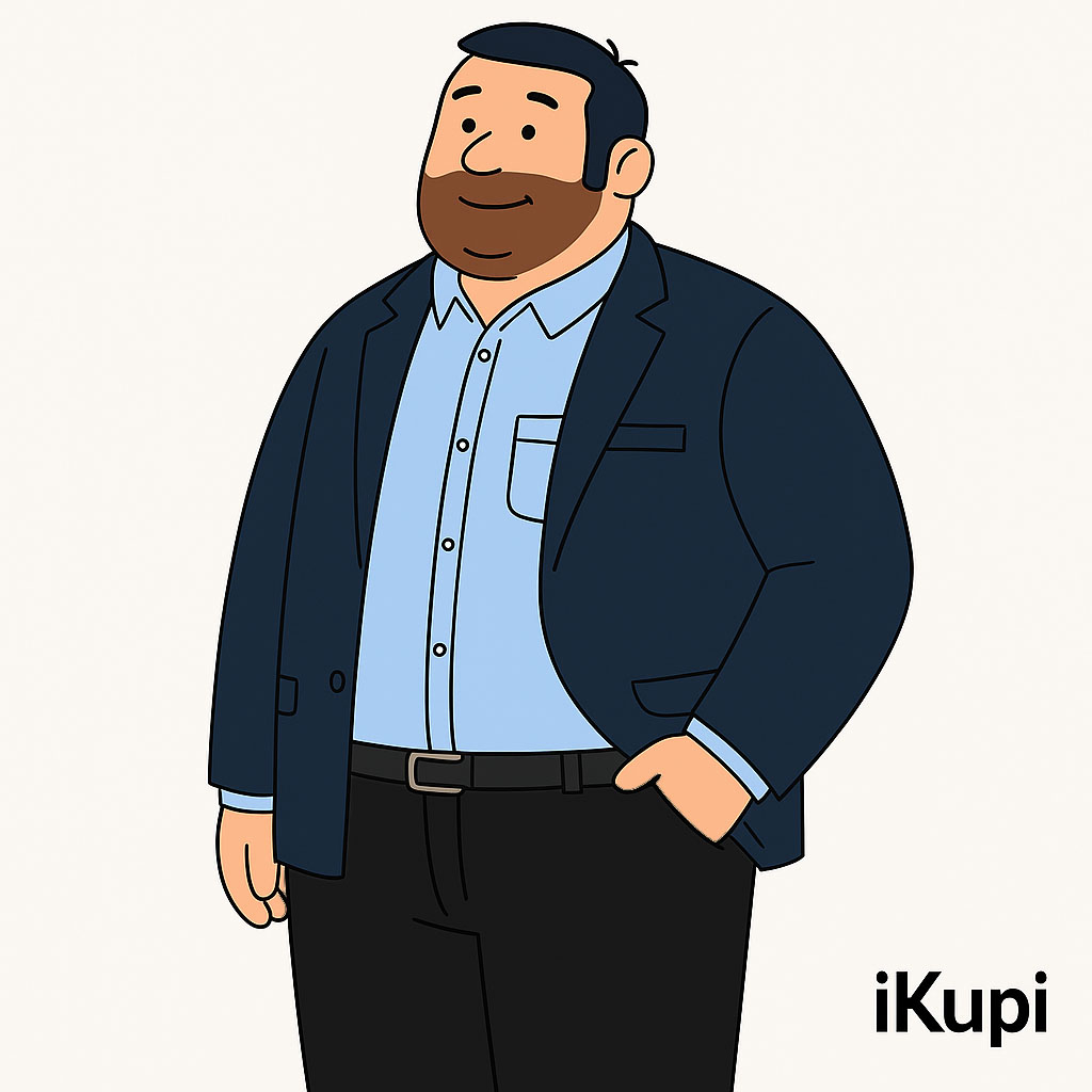 Košulja velikih veličina sa džepom u poslovnoj kombinaciji – svetloplava košulja i prsluk