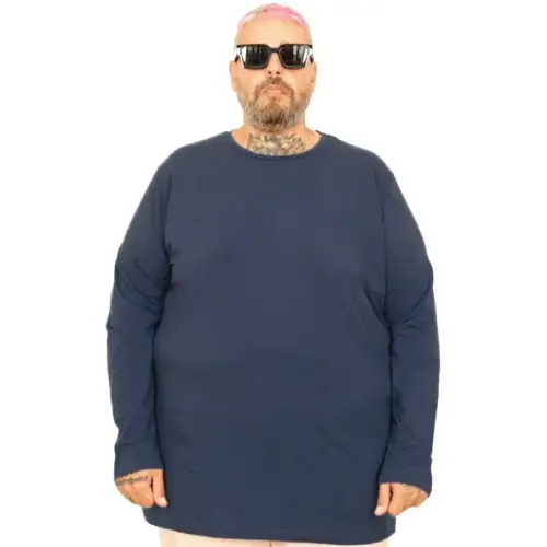 Muški duks veliki brojevi plavi 4XL-8XL prednji izgled