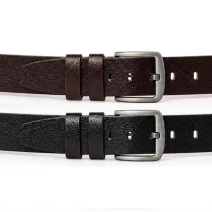 Crni i braon muški kaiševi Euro Belt širine 4,5 cm za farmerice, sa metalnim kopčama.